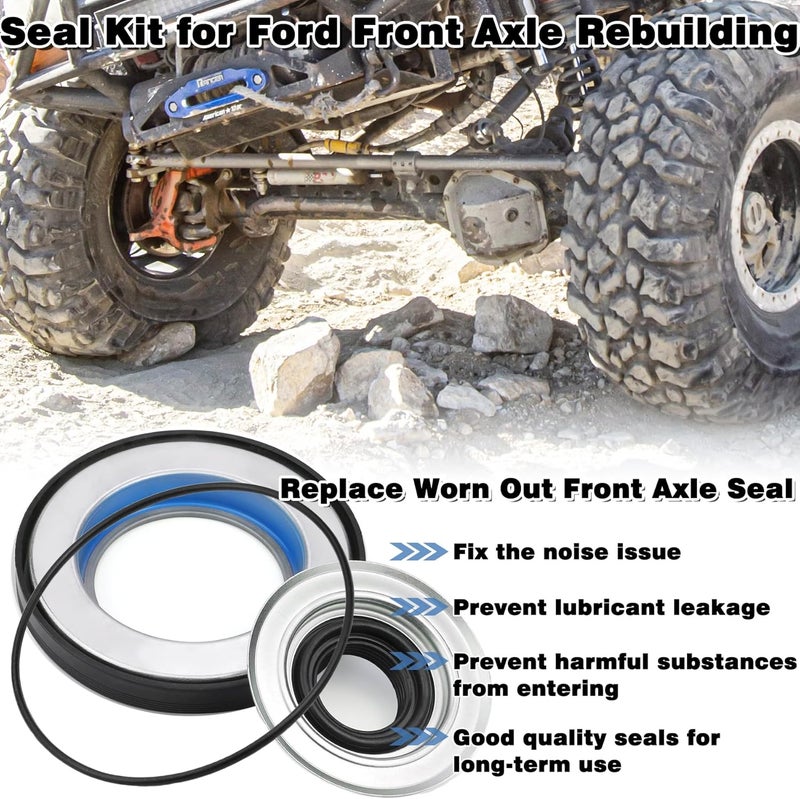 Sporthfish Front Axle Knuckle Tube Seal Kit for 2005-2019 Ford F250 F350 F450 F550 with Dana Super 60, #2017426 Inner Knuckle Seals, #2014835 Outer Tube Oil Seals, #54983 Vacuum Seal O-Rings, 6PCS - Image 3